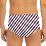 USA Patriotic Striped Pattern Print Men's Triangle Swim Briefs
