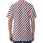 USA Patriotic Striped Pattern Print Men's Velvet T-Shirt
