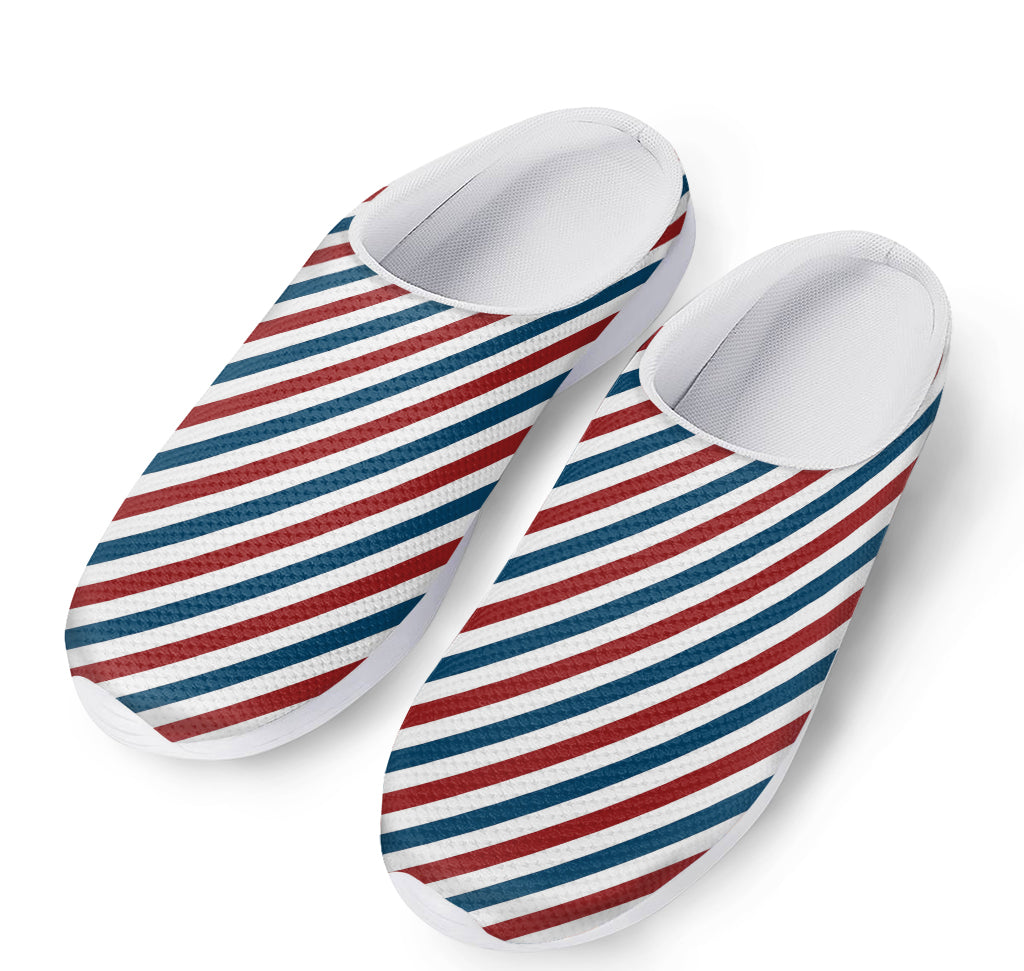 USA Patriotic Striped Pattern Print Mesh Casual Shoes