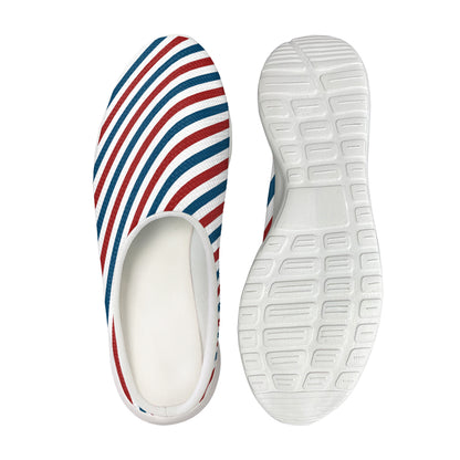 USA Patriotic Striped Pattern Print Mesh Casual Shoes