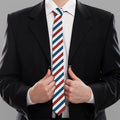 USA Patriotic Striped Pattern Print Necktie