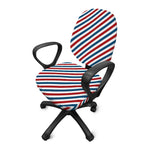 USA Patriotic Striped Pattern Print Office Chair Cover