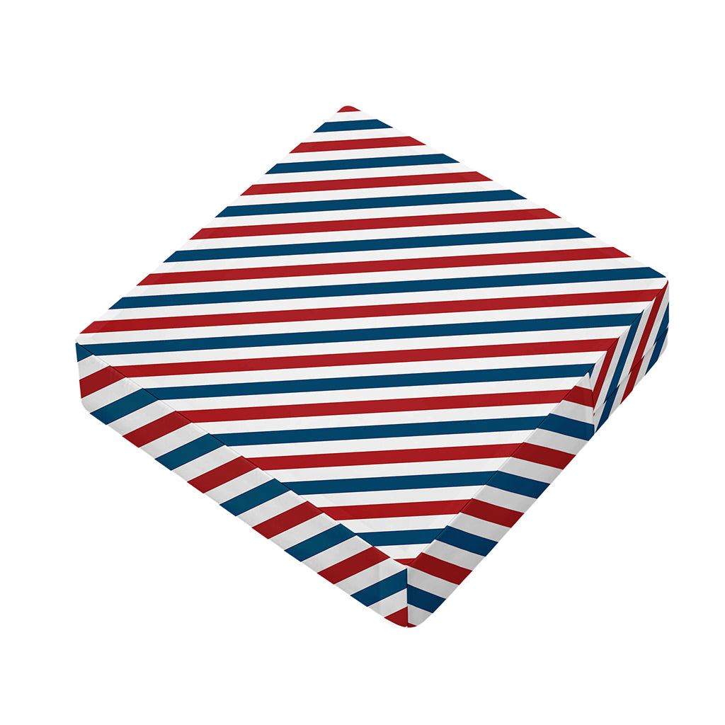 USA Patriotic Striped Pattern Print Outdoor Seat Cushion Cover