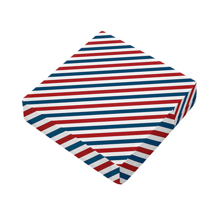 USA Patriotic Striped Pattern Print Outdoor Seat Cushion Cover