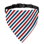 USA Patriotic Striped Pattern Print Over The Collar Dog Bandana
