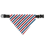 USA Patriotic Striped Pattern Print Over The Collar Dog Bandana