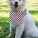 USA Patriotic Striped Pattern Print Over The Collar Dog Bandana