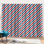 USA Patriotic Striped Pattern Print Pencil Pleat Curtains