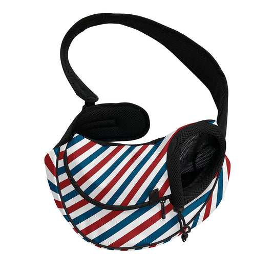 USA Patriotic Striped Pattern Print Pet Sling Carrier