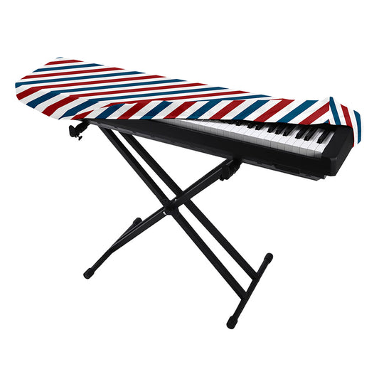 USA Patriotic Striped Pattern Print Piano Keyboard Cover