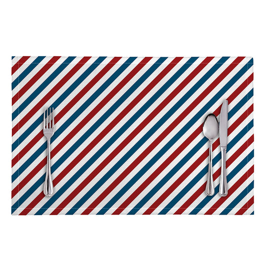USA Patriotic Striped Pattern Print Placemat