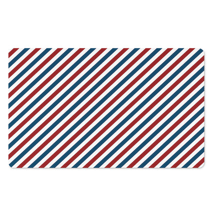USA Patriotic Striped Pattern Print Polyester Doormat
