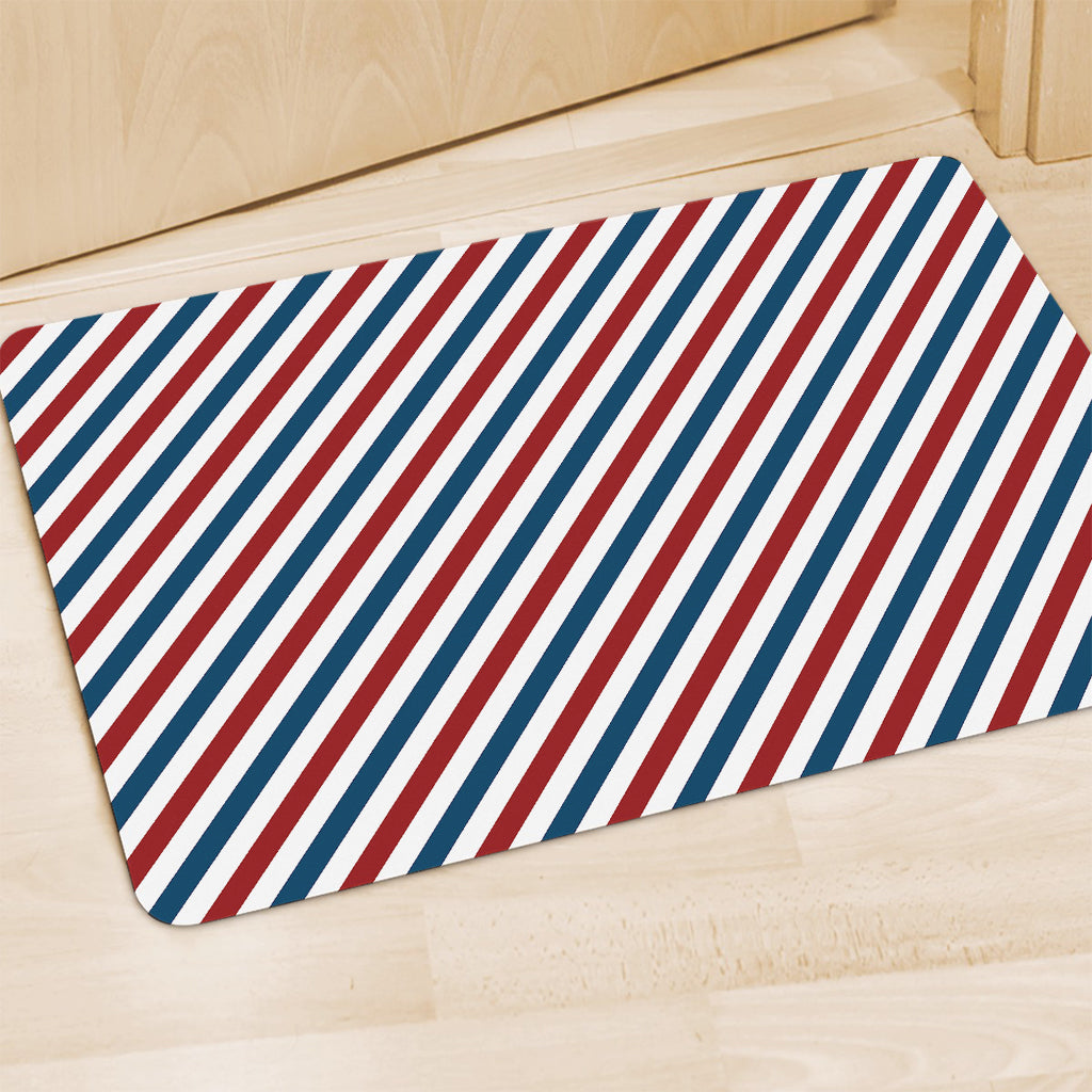USA Patriotic Striped Pattern Print Polyester Doormat