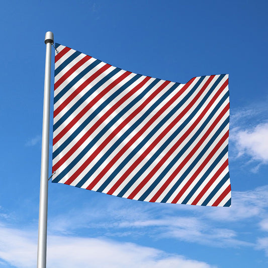 USA Patriotic Striped Pattern Print Polyester Flag