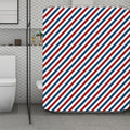 USA Patriotic Striped Pattern Print Polyester Shower Curtain