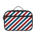 USA Patriotic Striped Pattern Print Portable Lunch Bag