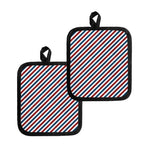 USA Patriotic Striped Pattern Print Pot Holders