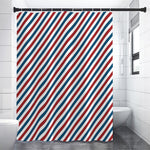USA Patriotic Striped Pattern Print Premium Shower Curtain