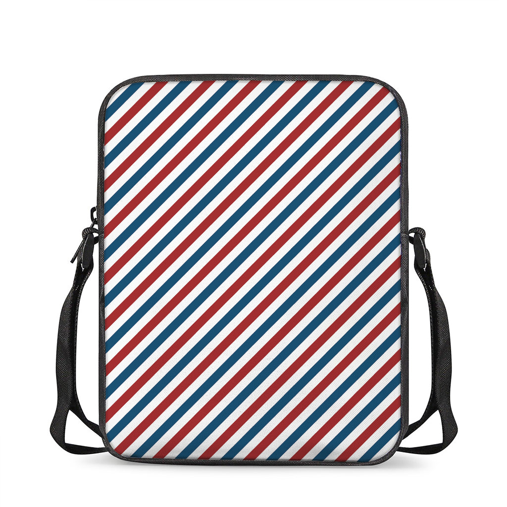 USA Patriotic Striped Pattern Print Rectangular Crossbody Bag