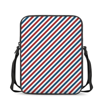 USA Patriotic Striped Pattern Print Rectangular Crossbody Bag
