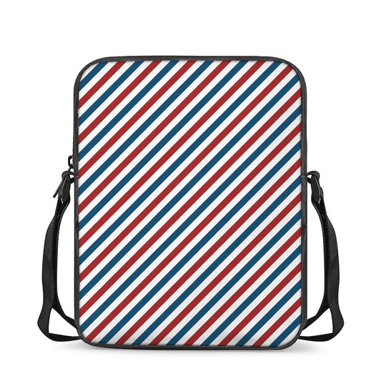 USA Patriotic Striped Pattern Print Rectangular Crossbody Bag