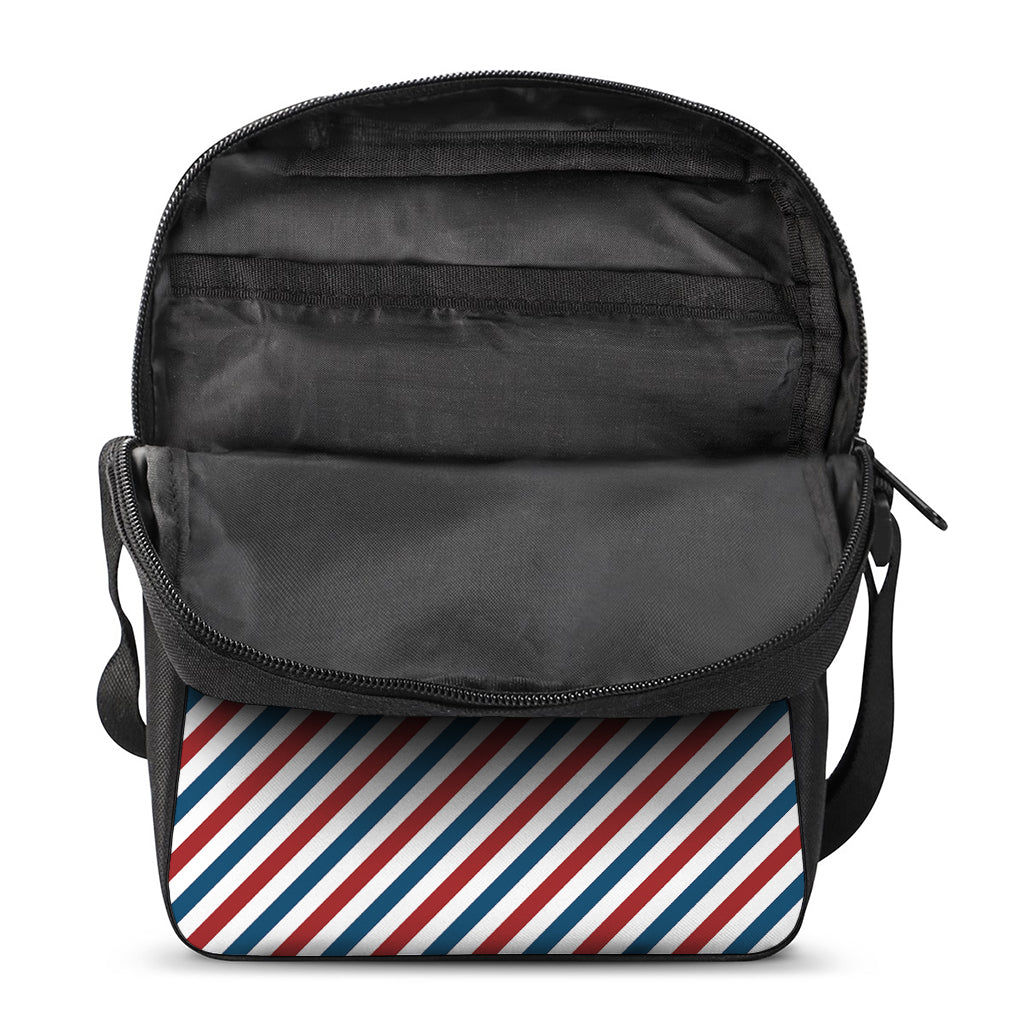 USA Patriotic Striped Pattern Print Rectangular Crossbody Bag