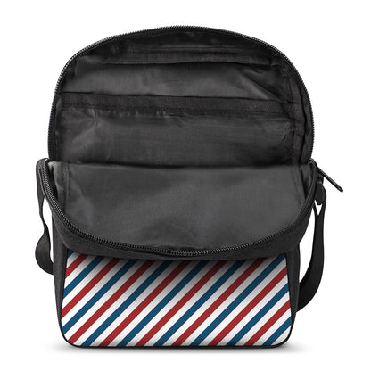 USA Patriotic Striped Pattern Print Rectangular Crossbody Bag