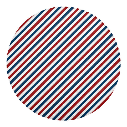 USA Patriotic Striped Pattern Print Round Blanket