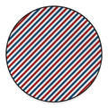 USA Patriotic Striped Pattern Print Round Floor Mat