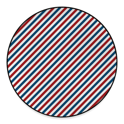 USA Patriotic Striped Pattern Print Round Floor Mat