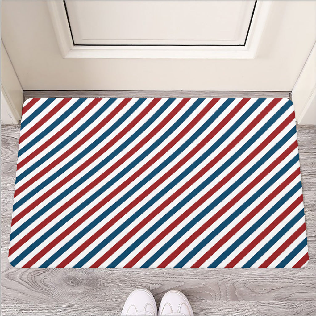 USA Patriotic Striped Pattern Print Rubber Doormat