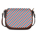USA Patriotic Striped Pattern Print Saddle Bag