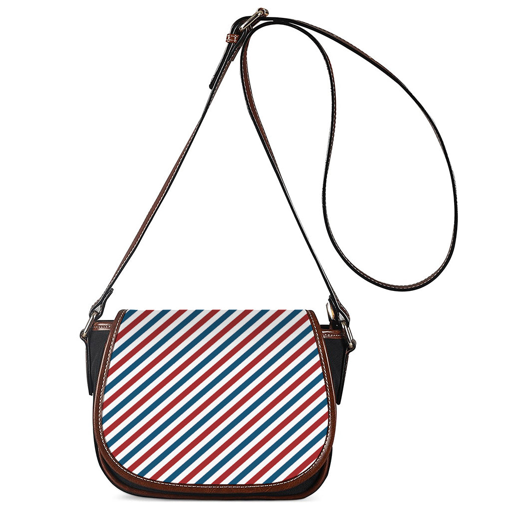 USA Patriotic Striped Pattern Print Saddle Bag