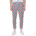 USA Patriotic Striped Pattern Print Joggers