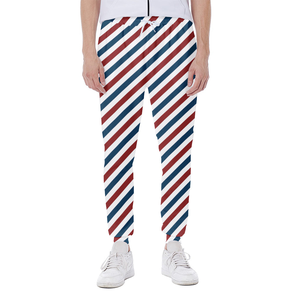 USA Patriotic Striped Pattern Print Scuba Joggers