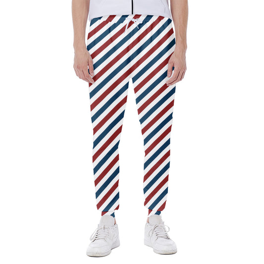 USA Patriotic Striped Pattern Print Scuba Joggers