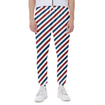 USA Patriotic Striped Pattern Print Scuba Joggers