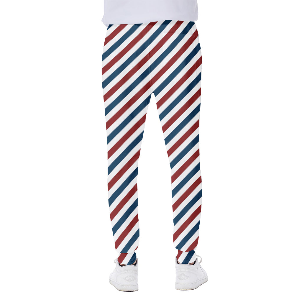USA Patriotic Striped Pattern Print Scuba Joggers