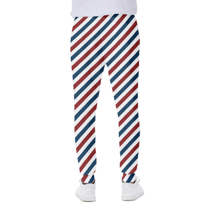 USA Patriotic Striped Pattern Print Scuba Joggers