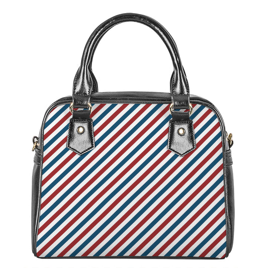 USA Patriotic Striped Pattern Print Shoulder Handbag
