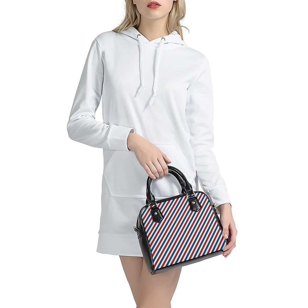 USA Patriotic Striped Pattern Print Shoulder Handbag