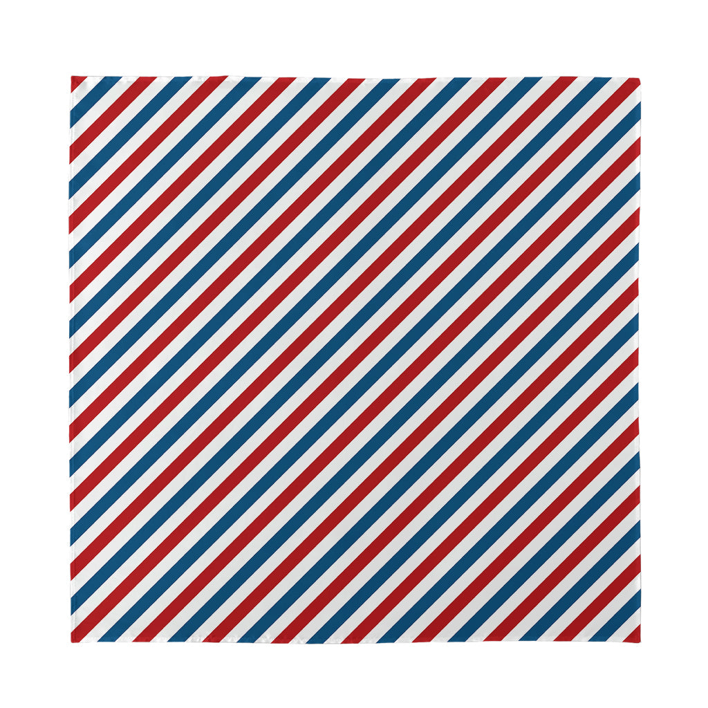 USA Patriotic Striped Pattern Print Silk Bandana