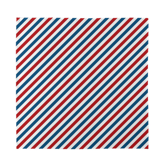 USA Patriotic Striped Pattern Print Silk Bandana