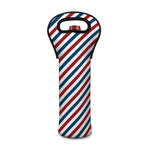 USA Patriotic Striped Pattern Print Single Neoprene Wine Tote