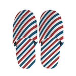 USA Patriotic Striped Pattern Print Slippers
