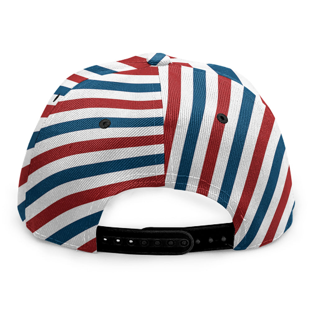 USA Patriotic Striped Pattern Print Snapback Cap