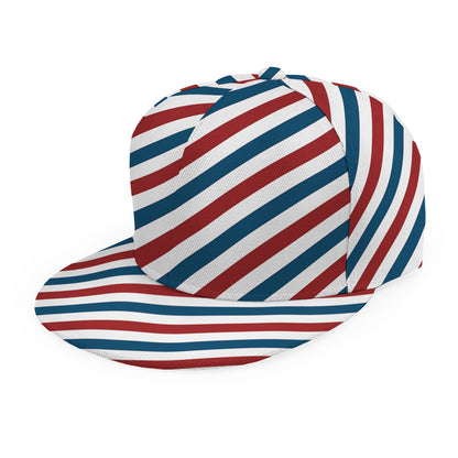 USA Patriotic Striped Pattern Print Snapback Cap