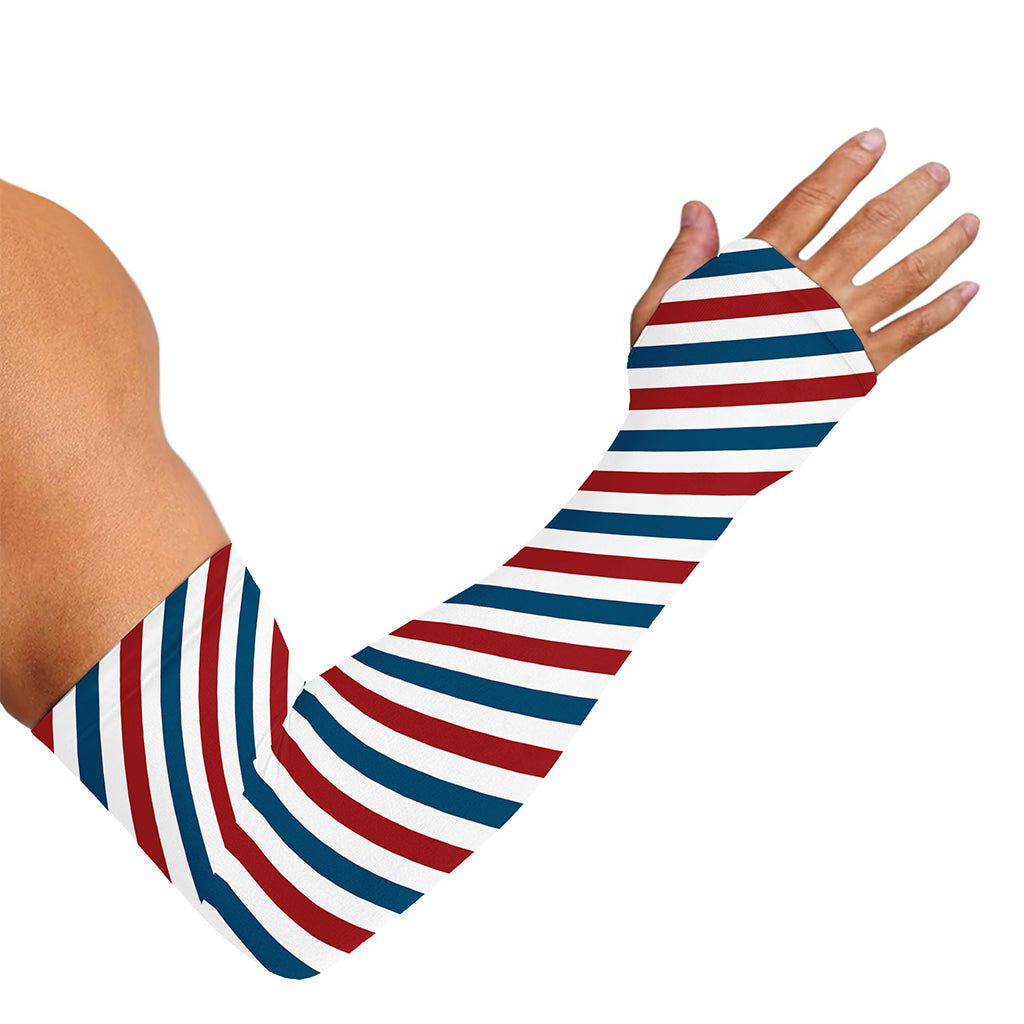 USA Patriotic Striped Pattern Print Sun Protection Arm Sleeves