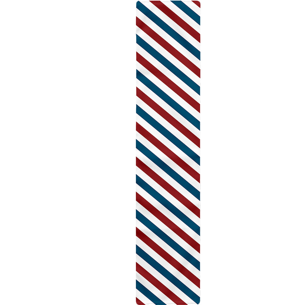 USA Patriotic Striped Pattern Print Table Runner