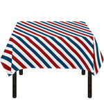 USA Patriotic Striped Pattern Print Tablecloth